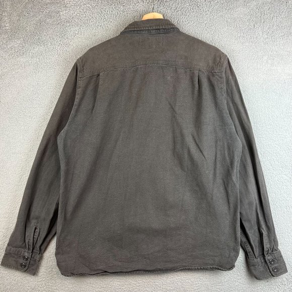 Arbor Shirt Mens XL Gray Button Up Twill Work Shacket Outdoor Workwear - Picture 3 of 9